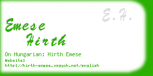 emese hirth business card